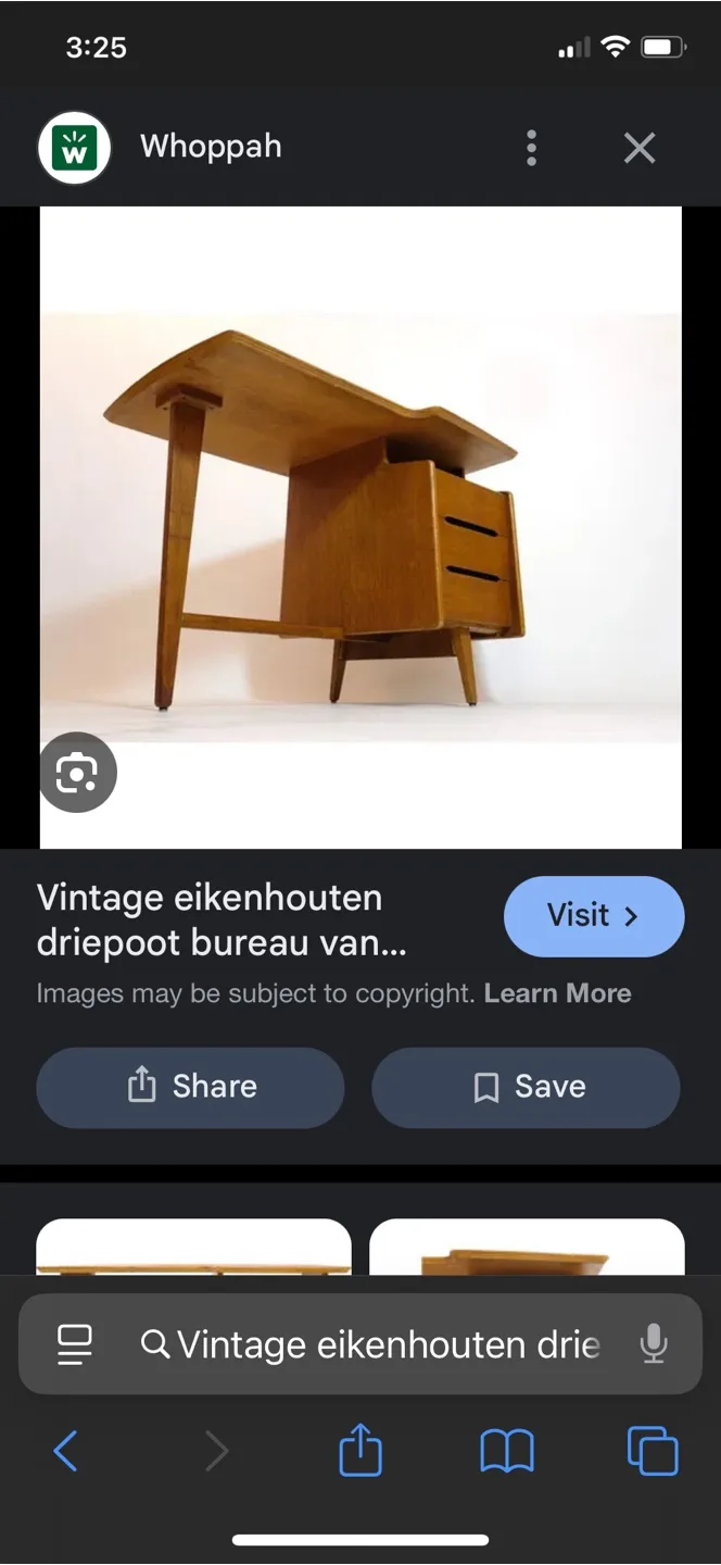 Vintage Mid Century Modern Wooden Desk 1950 image indicator(3)