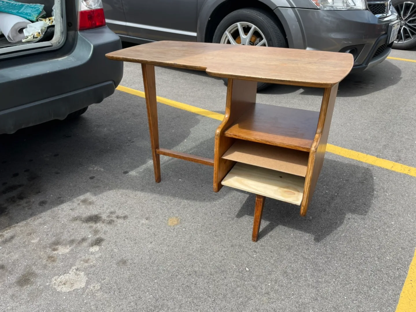 Vintage Mid Century Modern Wooden Desk 1950 image indicator(5)