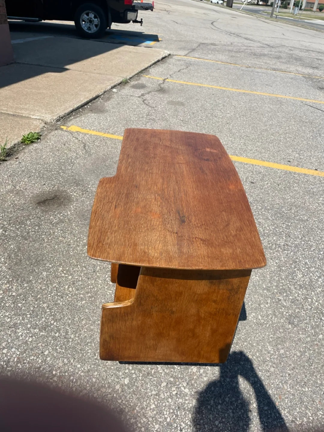 Vintage Mid Century Modern Wooden Desk 1950 image indicator(10)