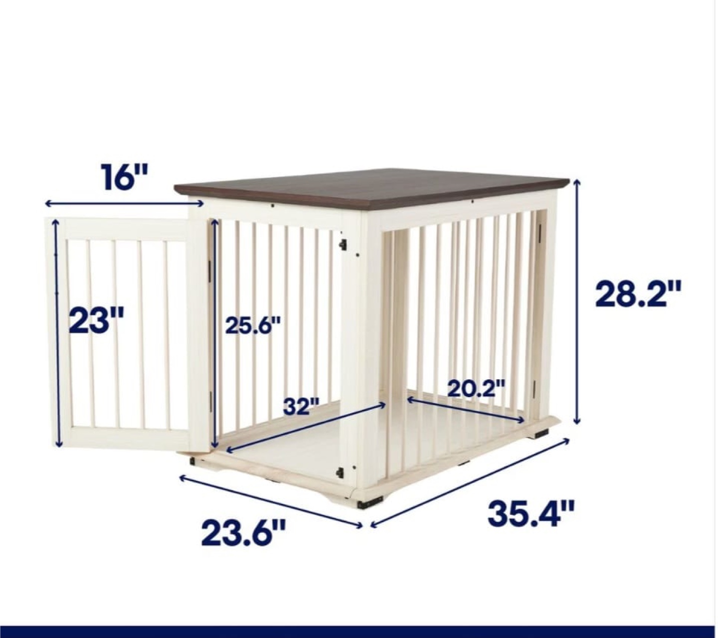 Frisco Broadway Dog Crate End Table - Antique White - photo 2