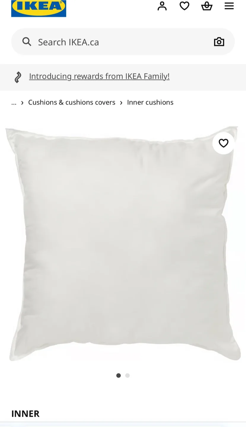 IKEA INNER Pillow Insert - 20x20" thumbnail