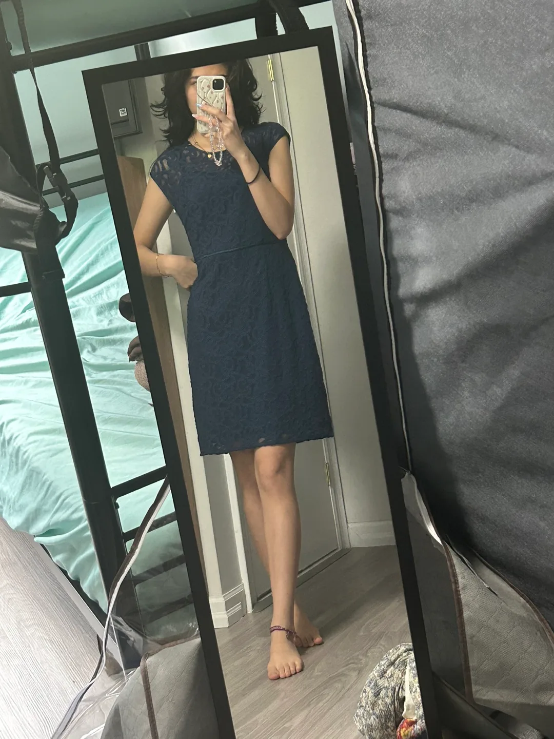 Lace Dress - Navy Blue thumbnail