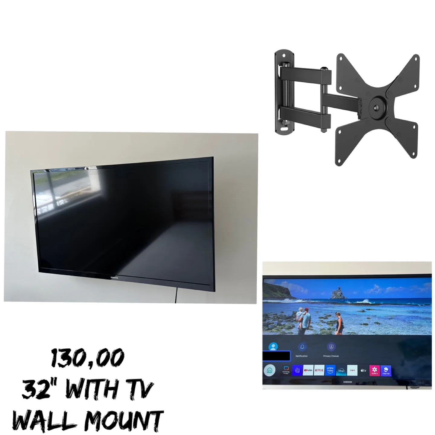 Samsung Smart TV with Wall Mount thumbnail