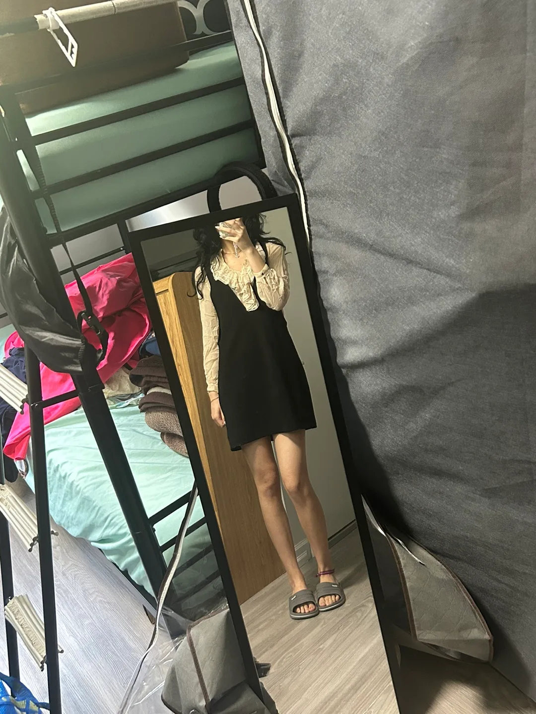 Black Mini Dress + blouse set thumbnail