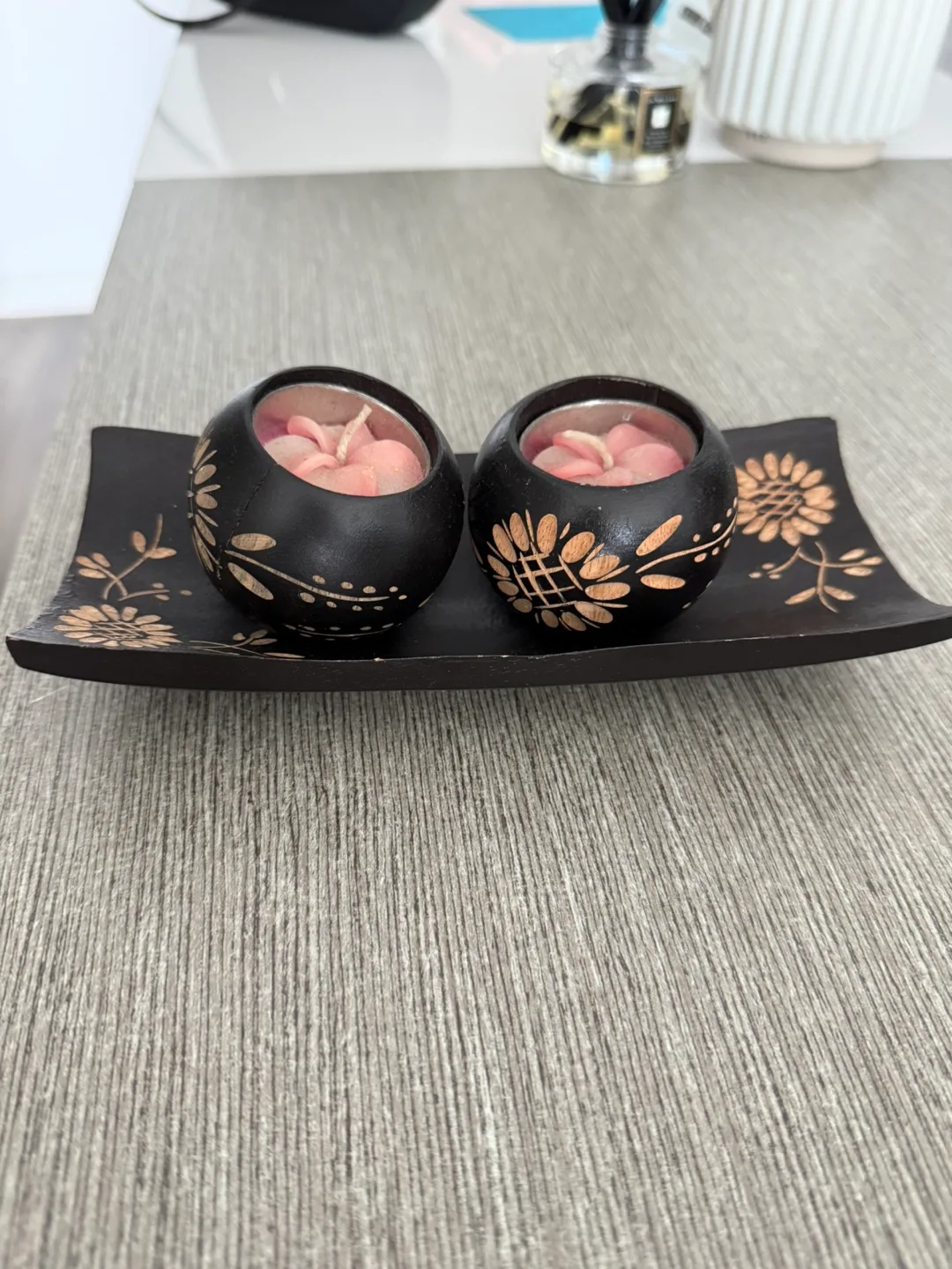 Decorative Candles and Holder From Thailand thumbnail