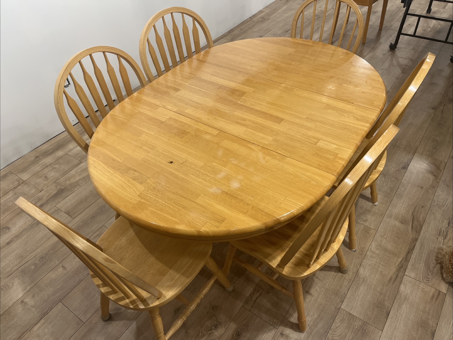 Solid Wood kitchen table with removable extension and 6 chairs - photo 2