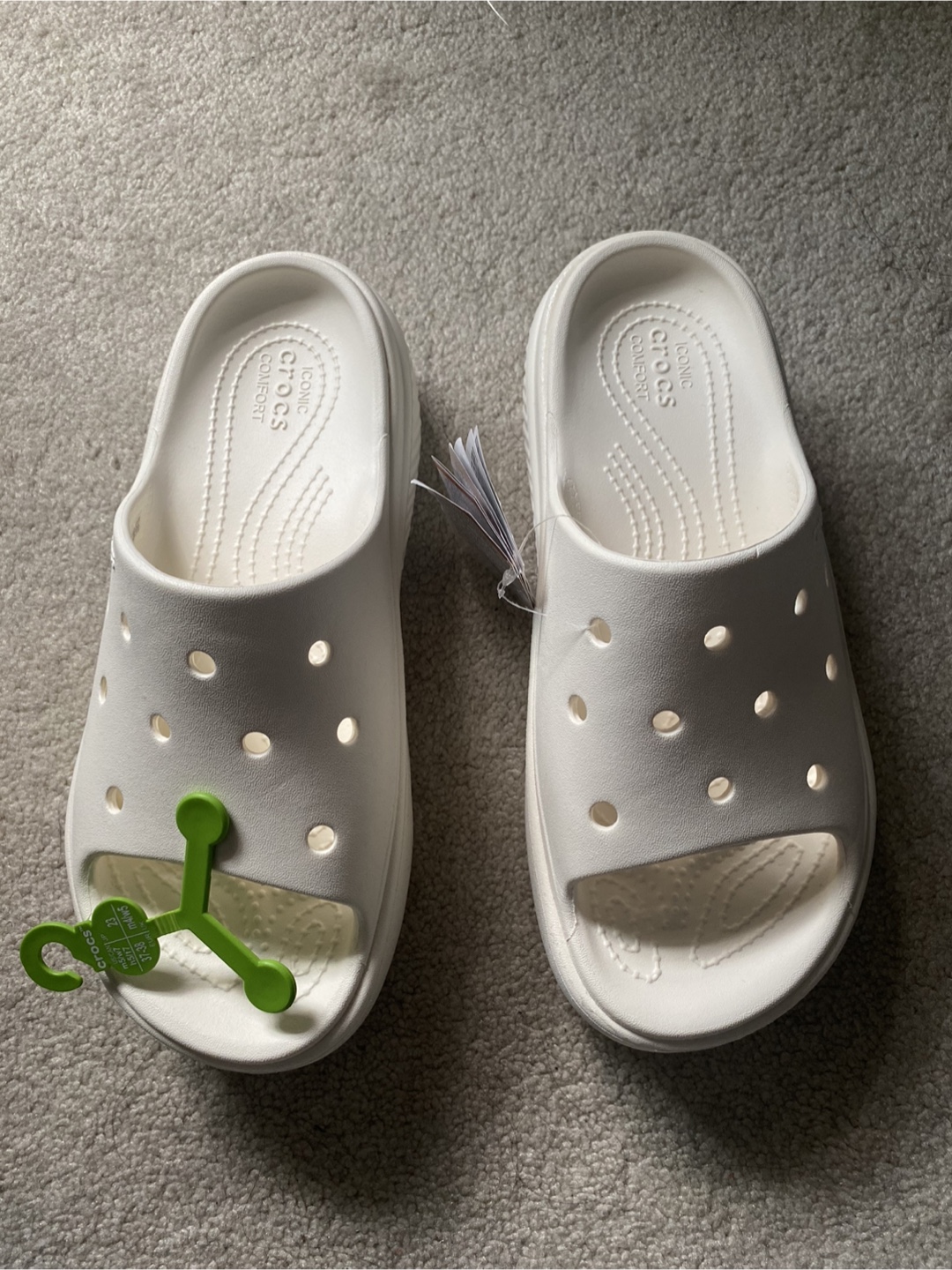 New Crocs Stomp Slide White, US W7