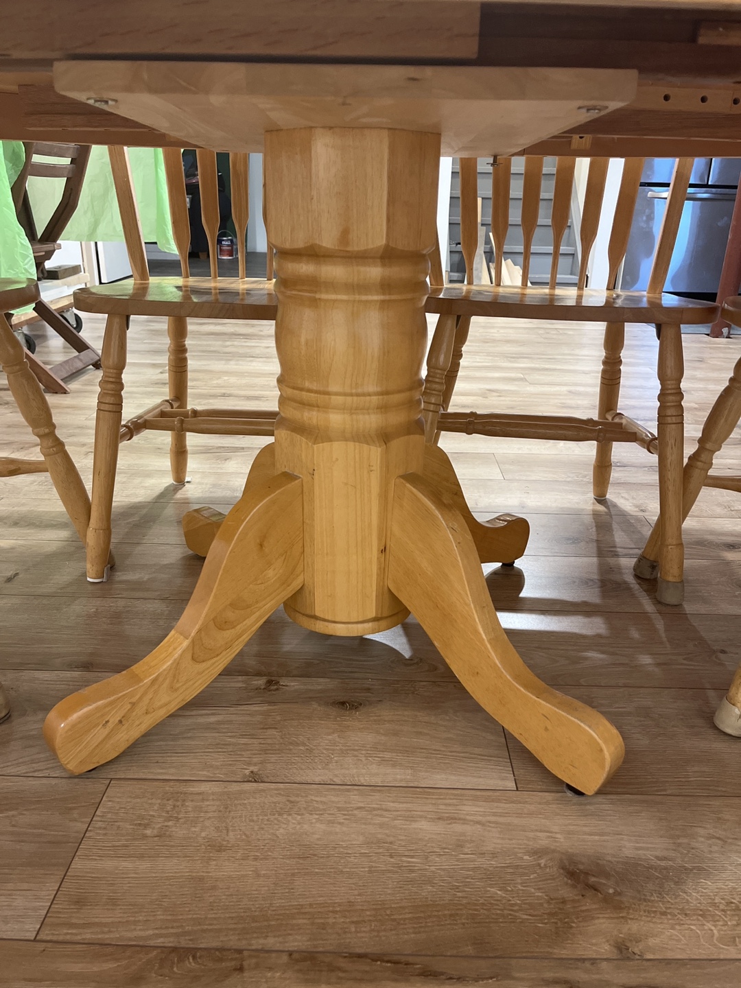 Solid Wood kitchen table with removable extension and 6 chairs - photo 4
