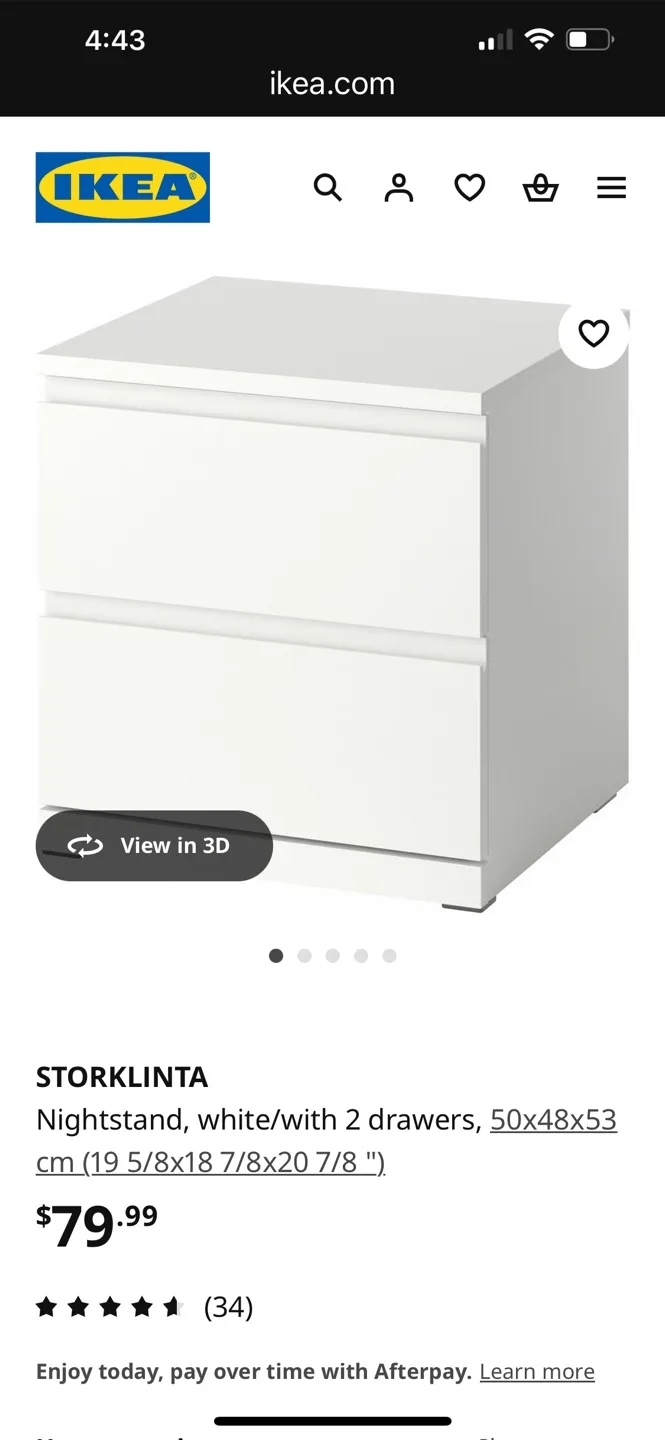 IKEA STORLINTA Nightstand - Grey thumbnail