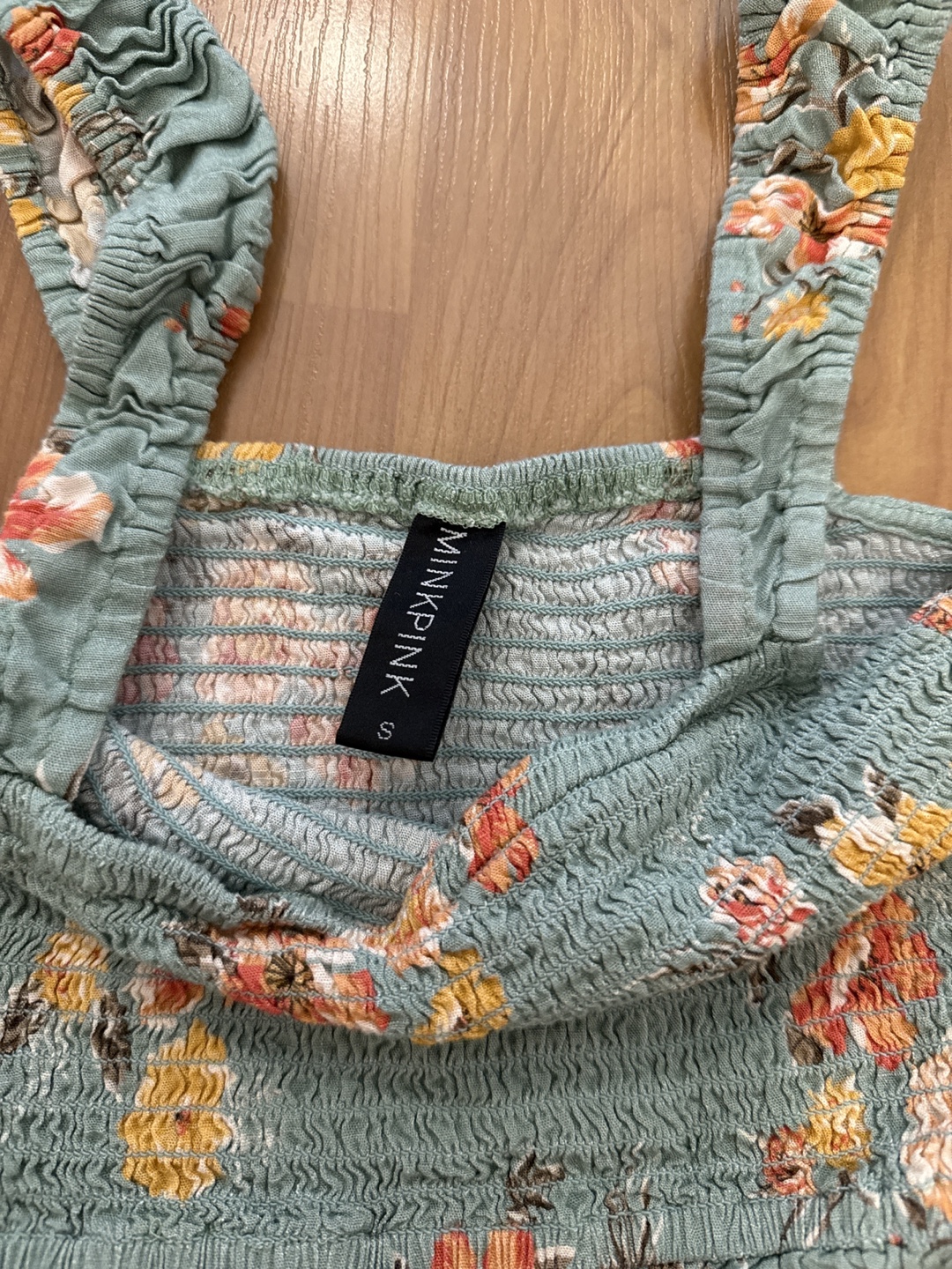 Mink Pink Floral Smocked Tank - Size S - photo 2