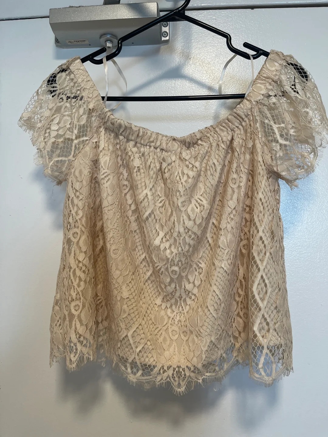 Forever 21 Lace Off-Shoulder Top - Size L thumbnail