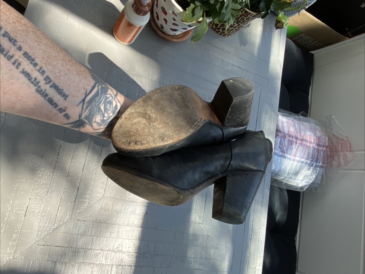 Black Rag and Bone Leather Heel Ankle Boots - photo 3