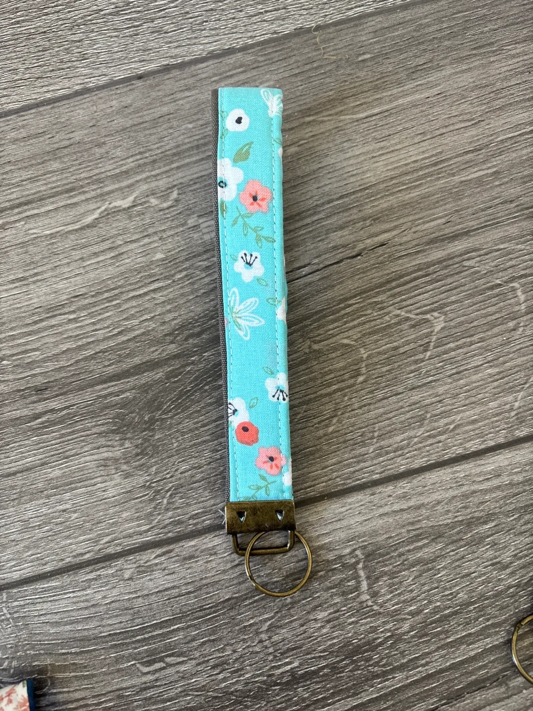 Floral Fabric Wristlet Keychain thumbnail