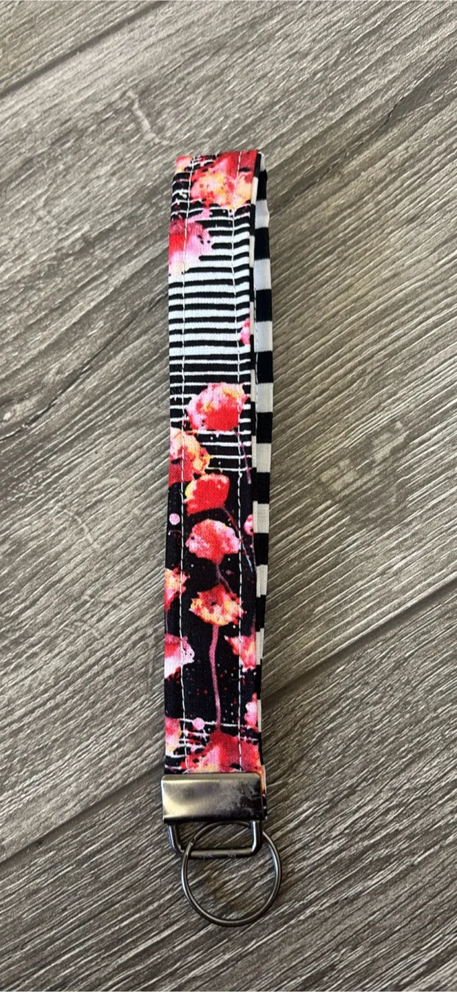 Handmade Fabric Wristlet Key Fob thumbnail