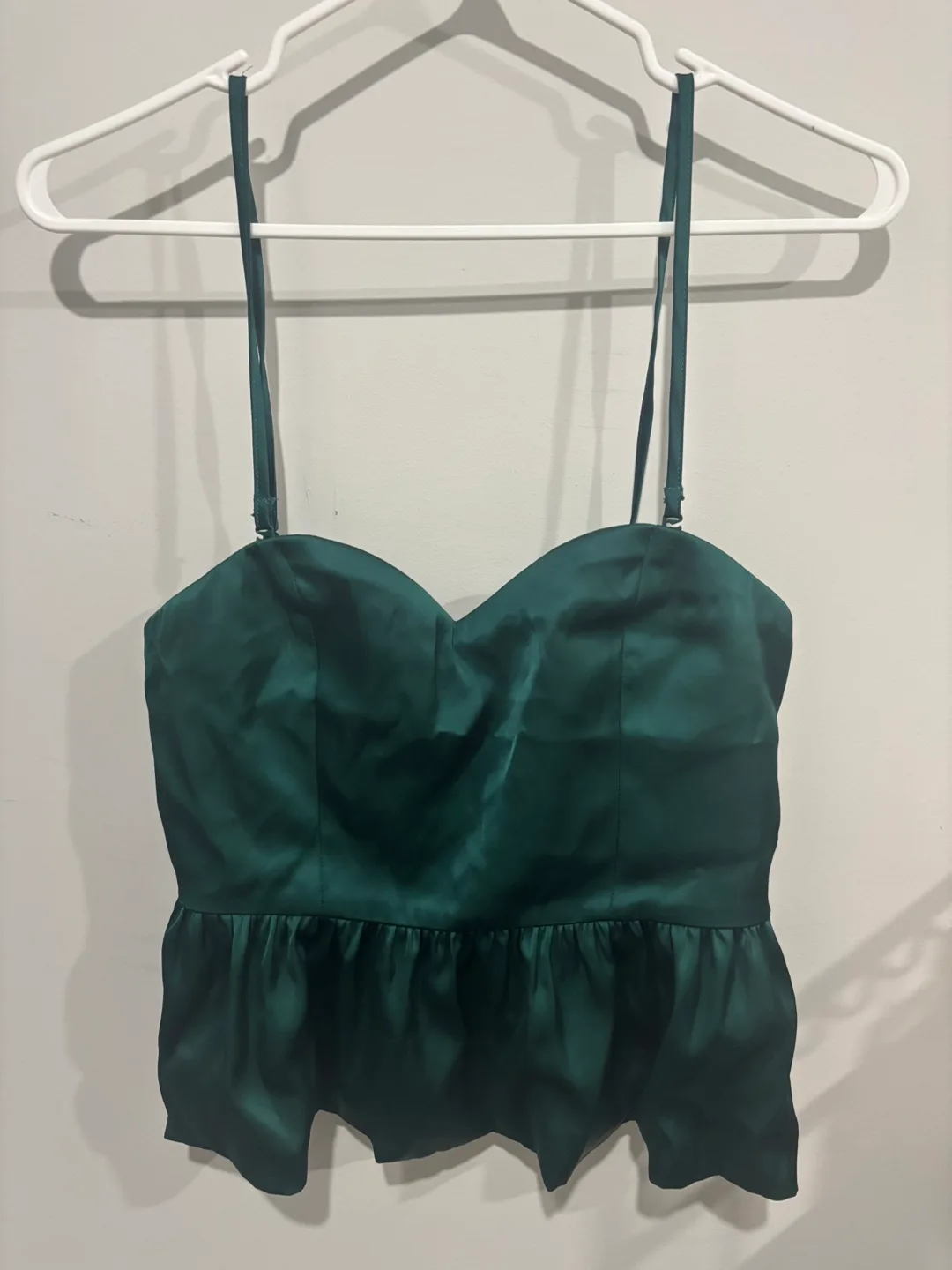 Dynamite Bare Peplum Top - Jewel Green, Size P/S thumbnail