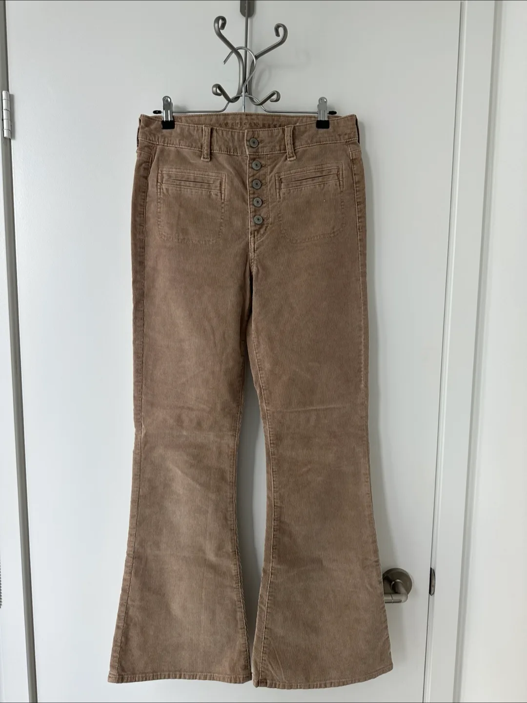 American Eagle Super Hi-Rise Flare Corduroy Pants - Size 6 thumbnail
