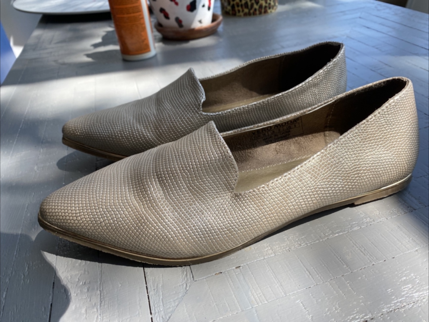 Vero Moda Gold Loafer Flats