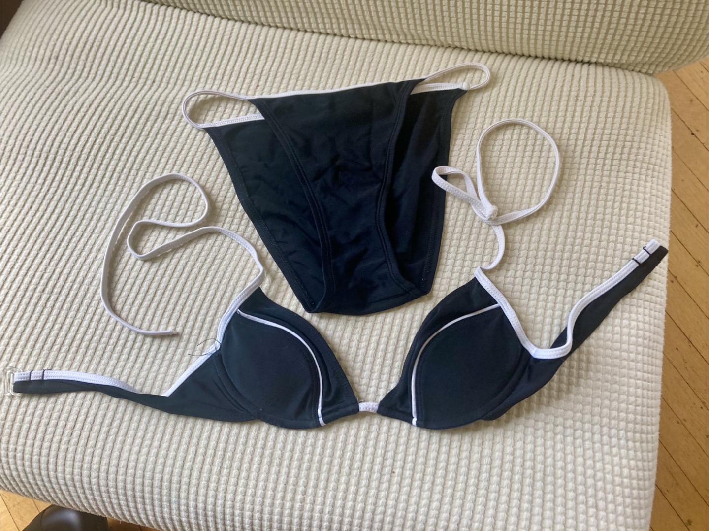 Black & White Trim Bikini Set