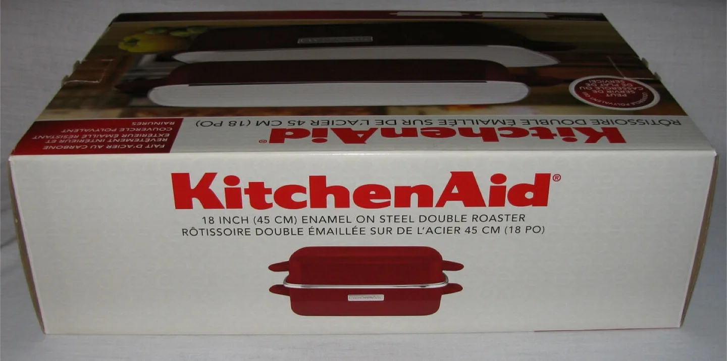 KitchenAid 18-Inch Enamel on Steel Double Roaster - Red thumbnail