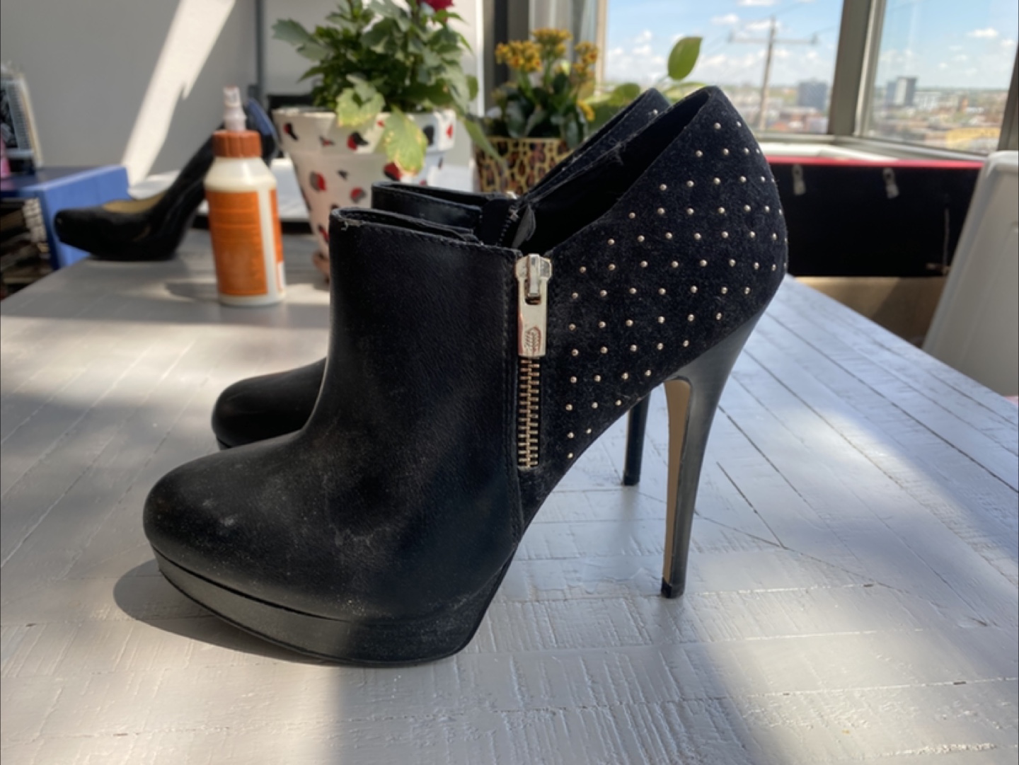Black Heeled Booties - Size 8 - photo 2