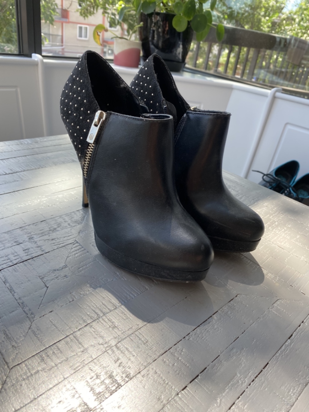 Black Heeled Booties - Size 8