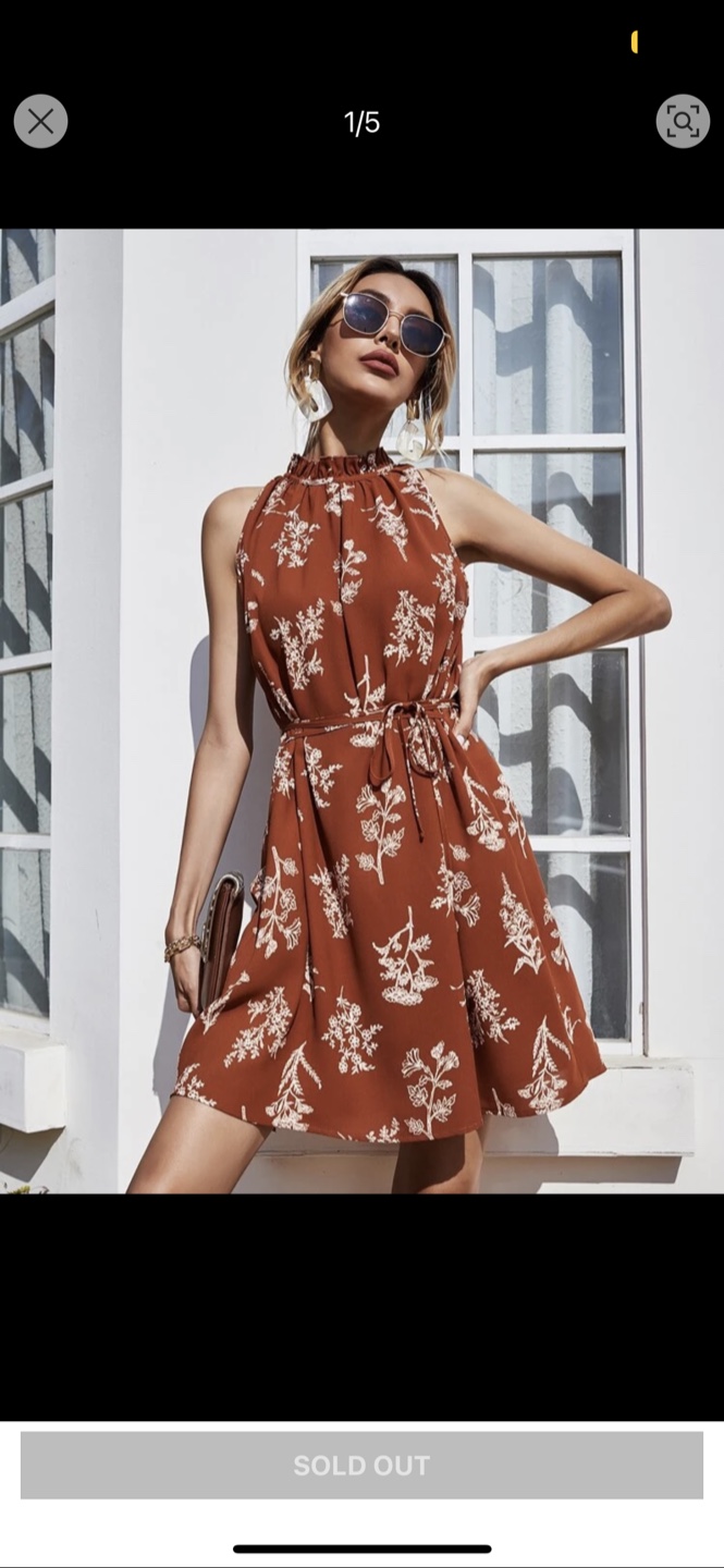 Floral Print Halter Sundress