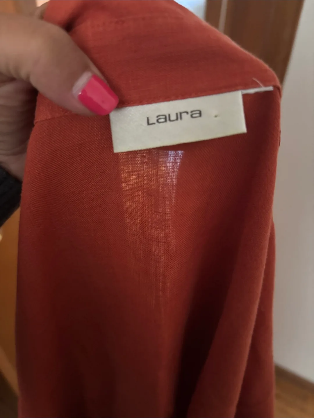 Orange Linen Blend Button-Up Tunic image indicator(9)