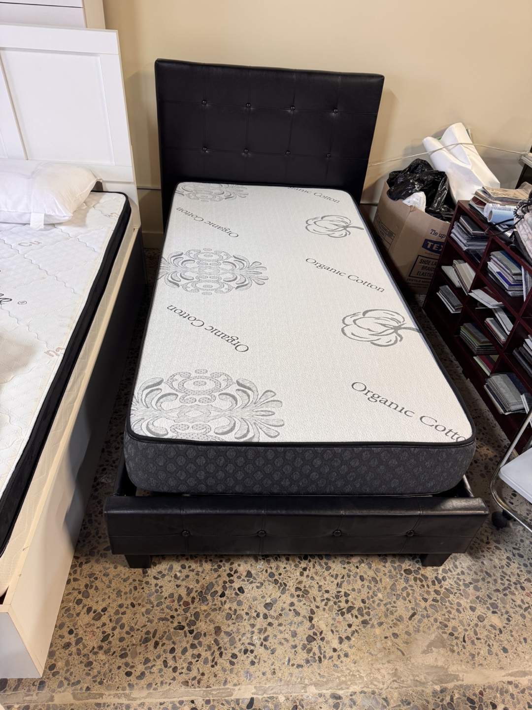 Twin bed and mattress combo
