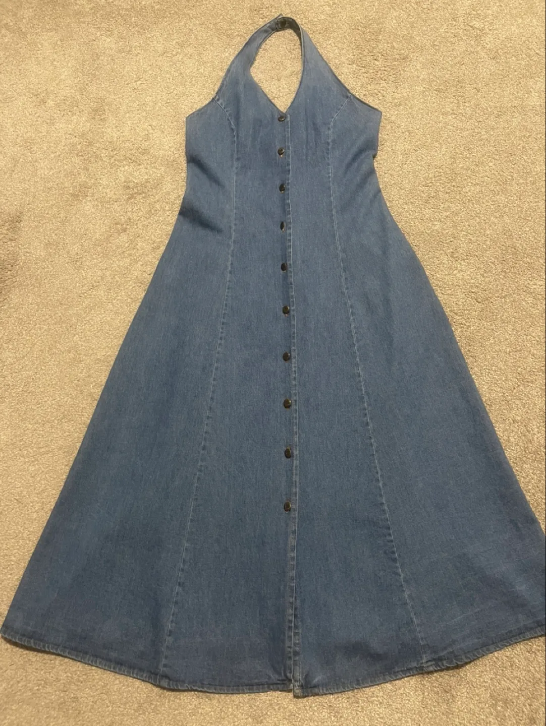 *REDUCED* again! Nevada Jeanswear Denim Halter Dress - Size 12 image indicator(2)