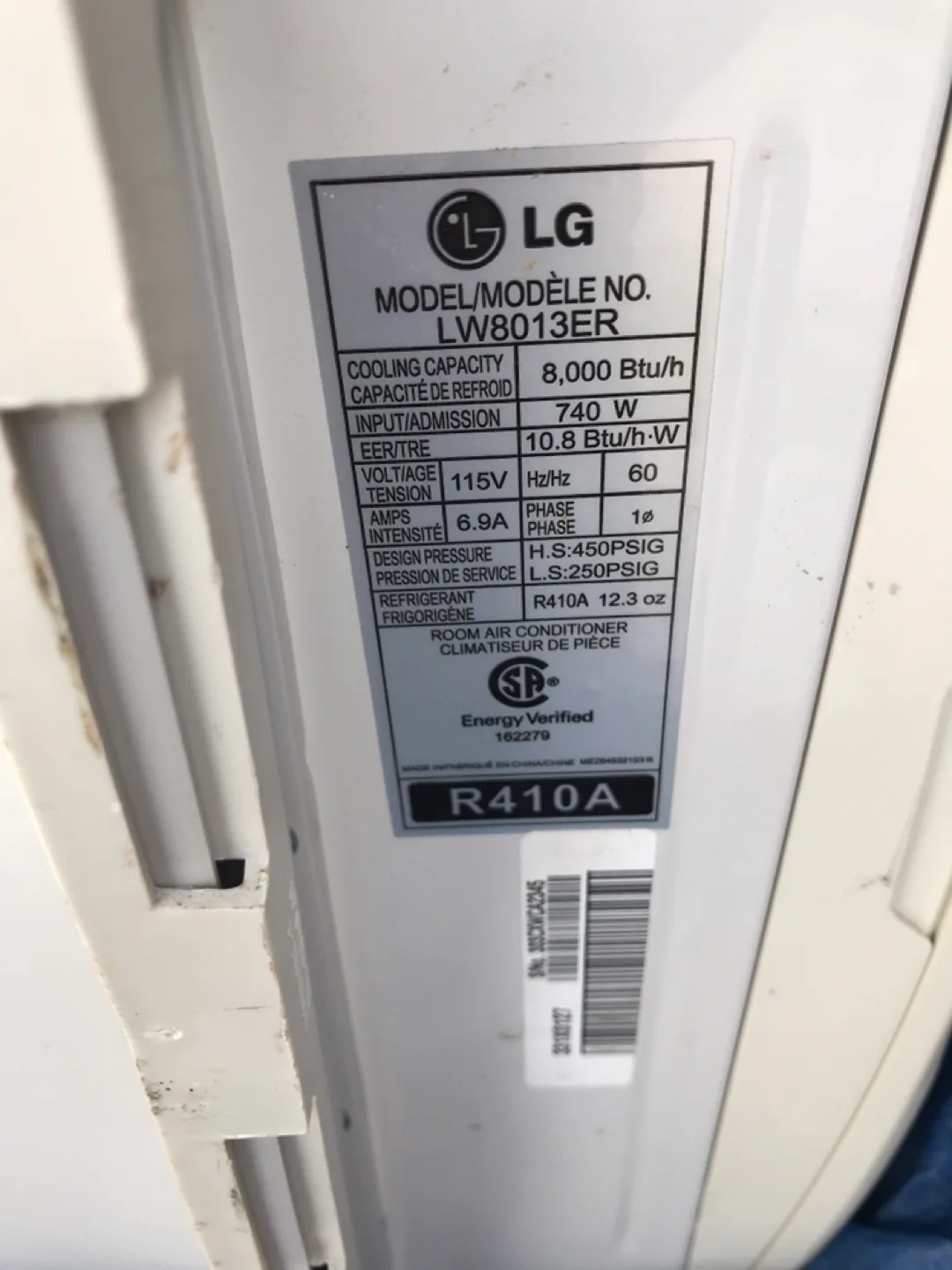 LG Room Air Conditioner 8000 btu thumbnail