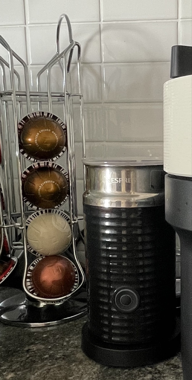 Nespresso frother & capsule holder
