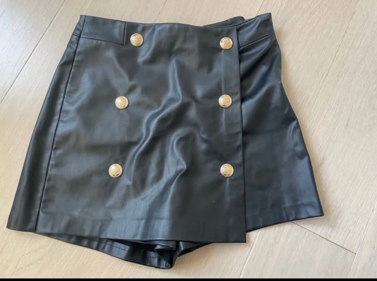 Zara Black Leather Skort thumbnail
