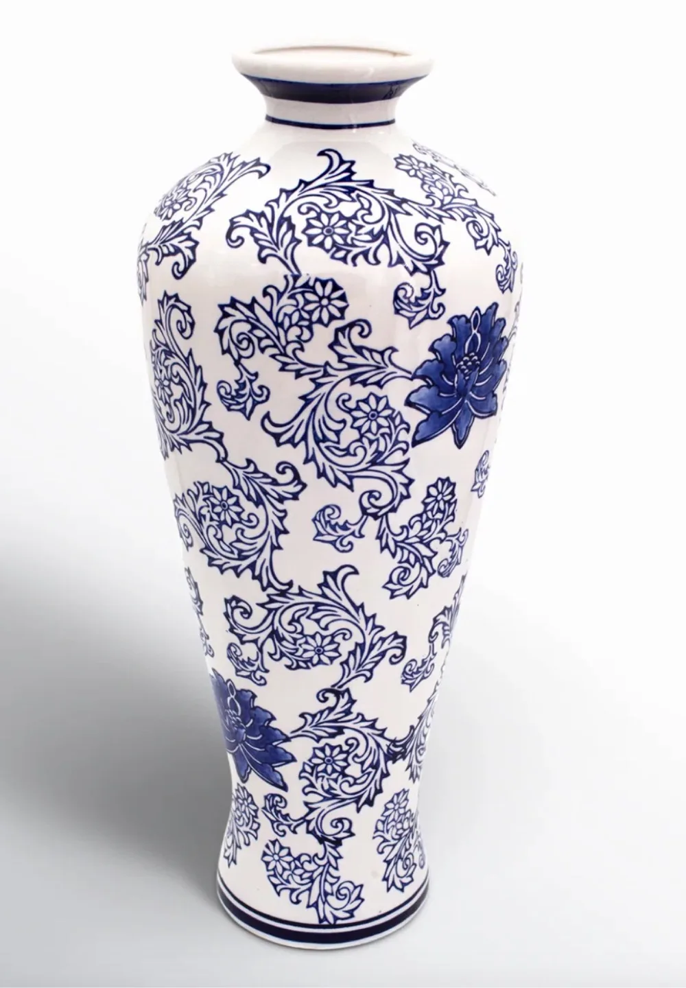 Blue Garden Tall White Lotus Vase thumbnail