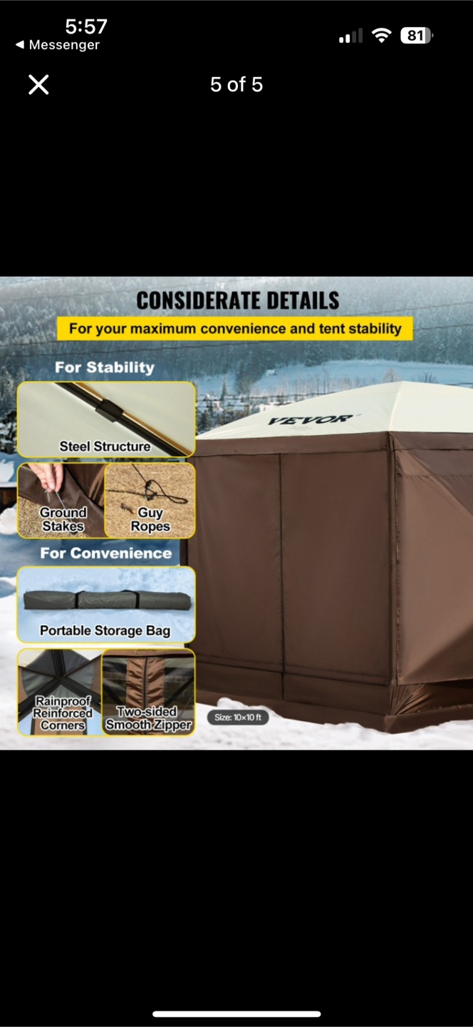 Vevor 10x10 ft Canopy Screen Tent - photo 5
