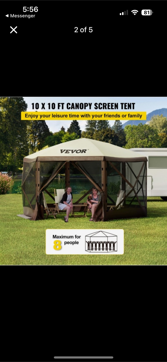 Vevor 10x10 ft Canopy Screen Tent - photo 2