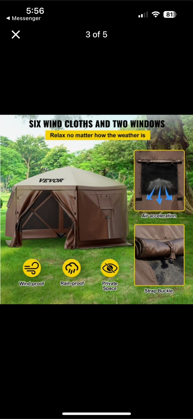 Vevor 10x10 ft Canopy Screen Tent - photo 3