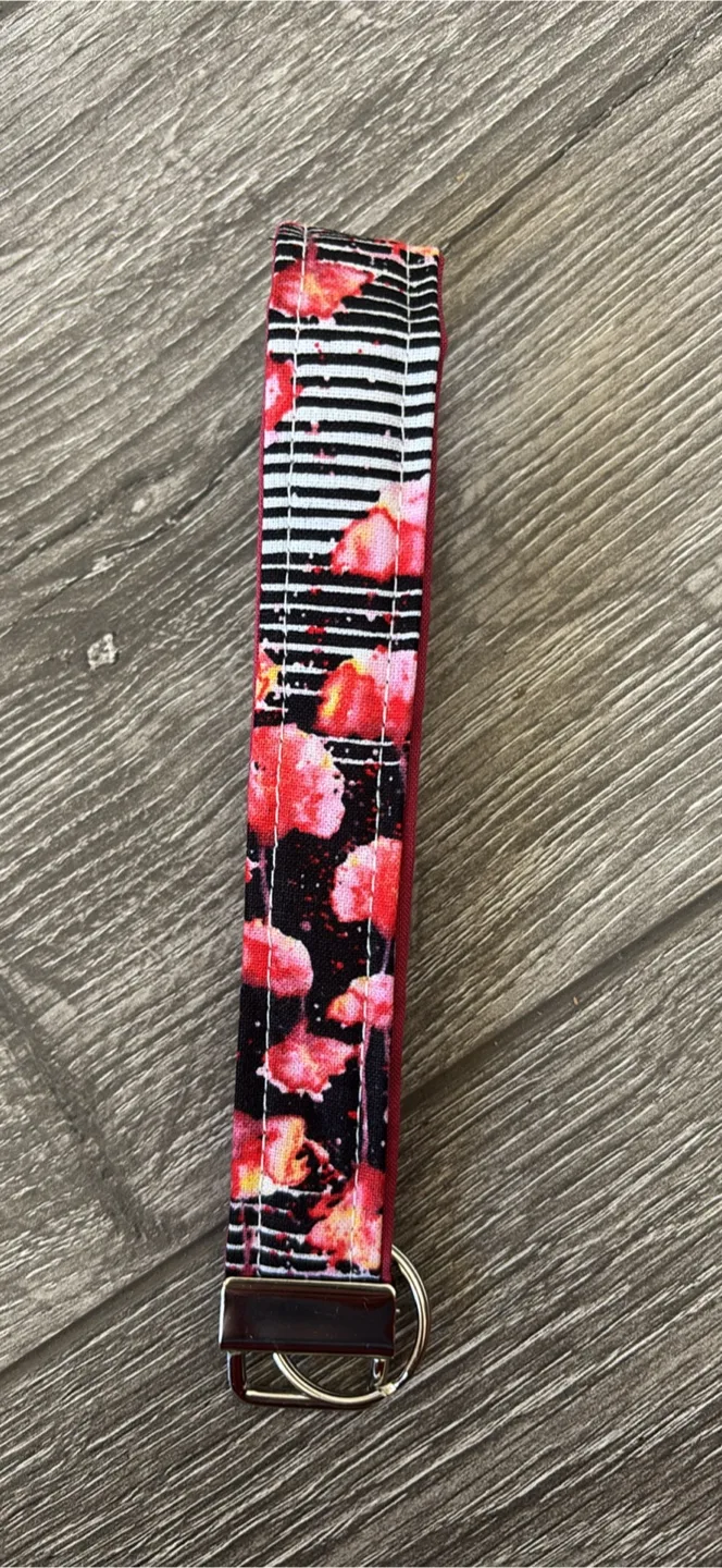 Floral Fabric Keychain Wristlet thumbnail