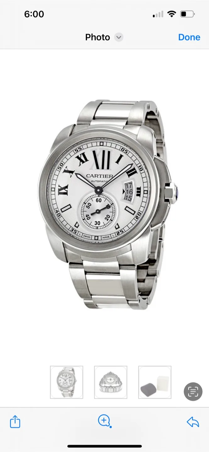 Cartier Calibre Steel White Dial 42mm Watch thumbnail
