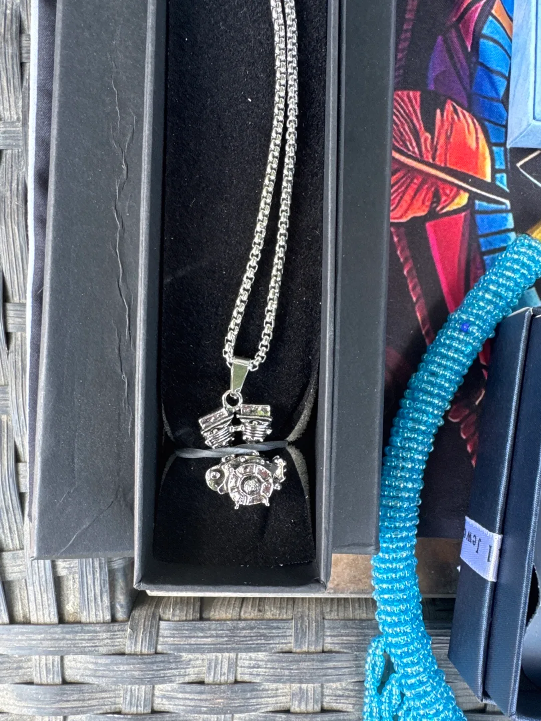 Silver Engine Pendant Necklace thumbnail
