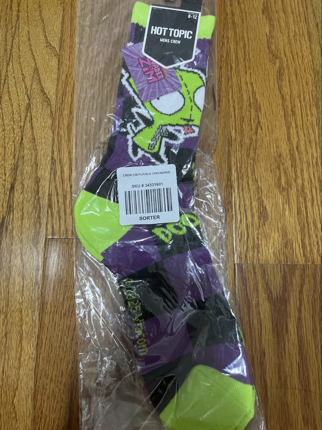 🧡 Invader Zim Crew Socks (Size 8-12)