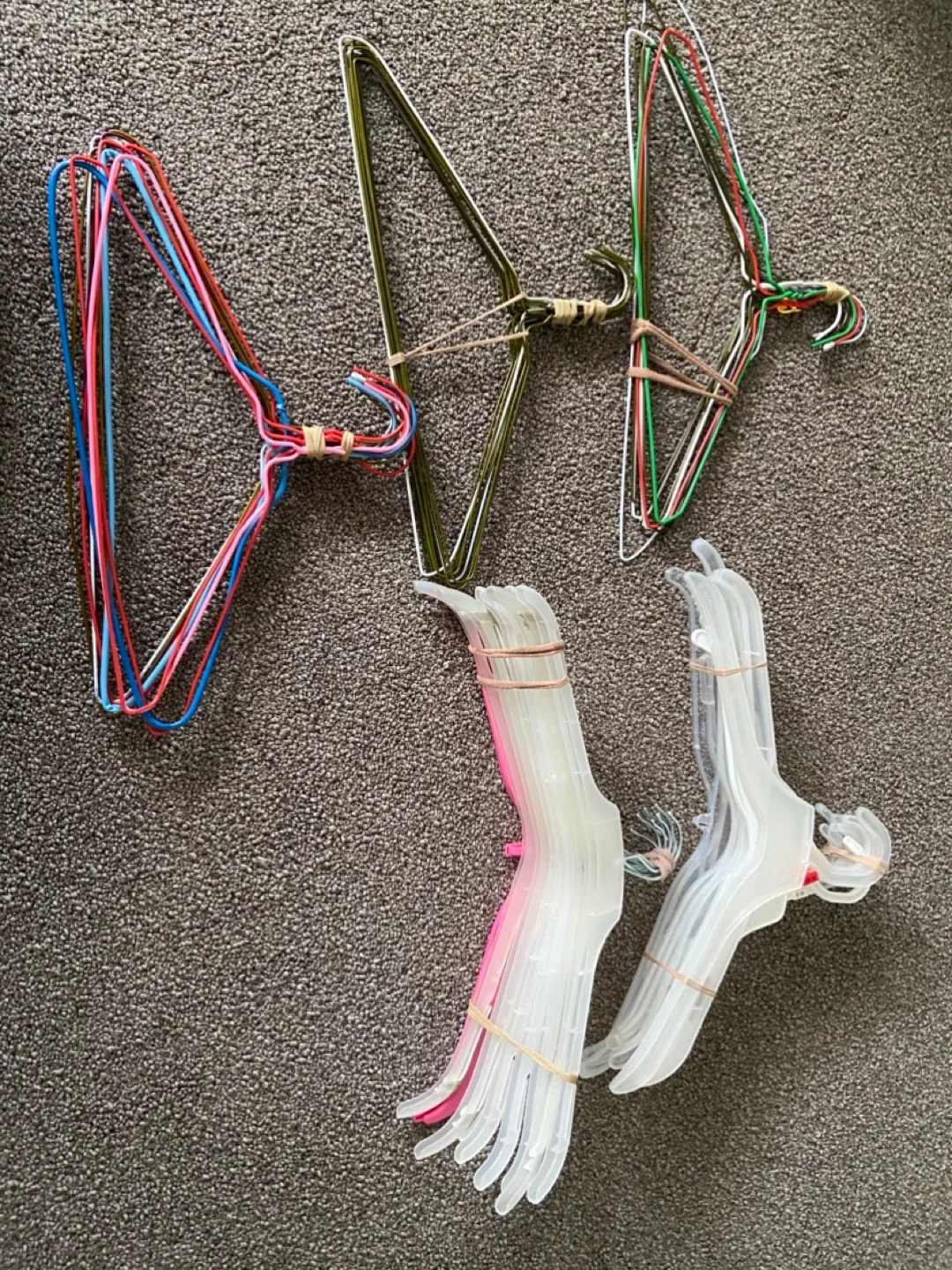Assorted Clothes Hangers（wire and plastic hangers) thumbnail