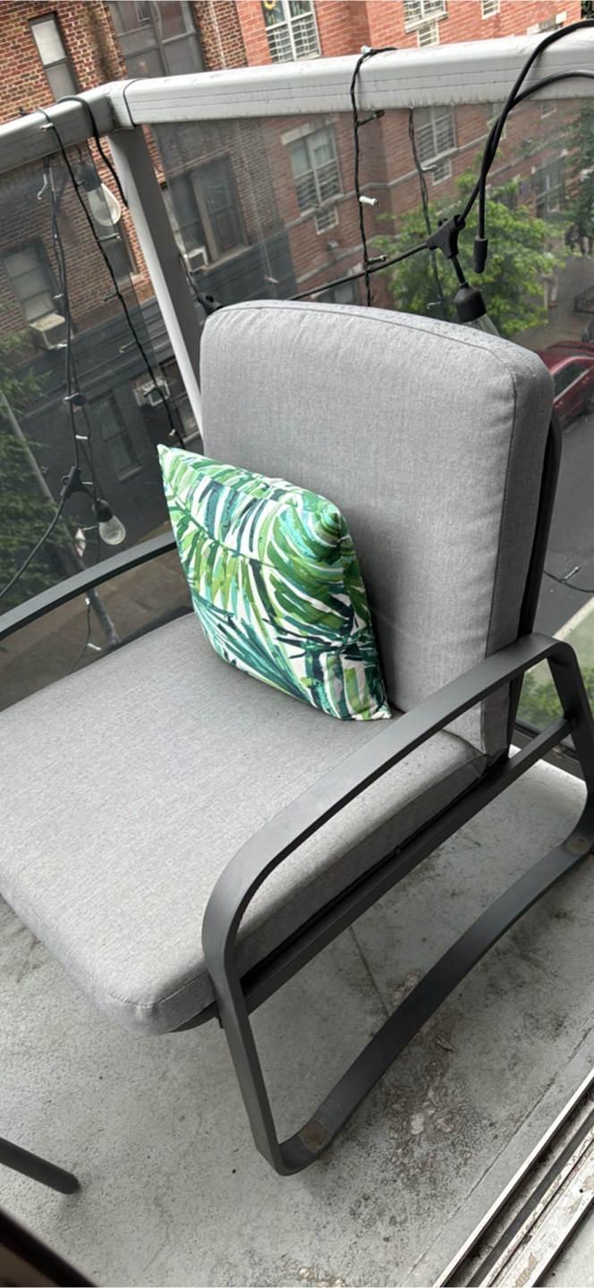 Outdoor Chairs with Table and Pillows - photo 2