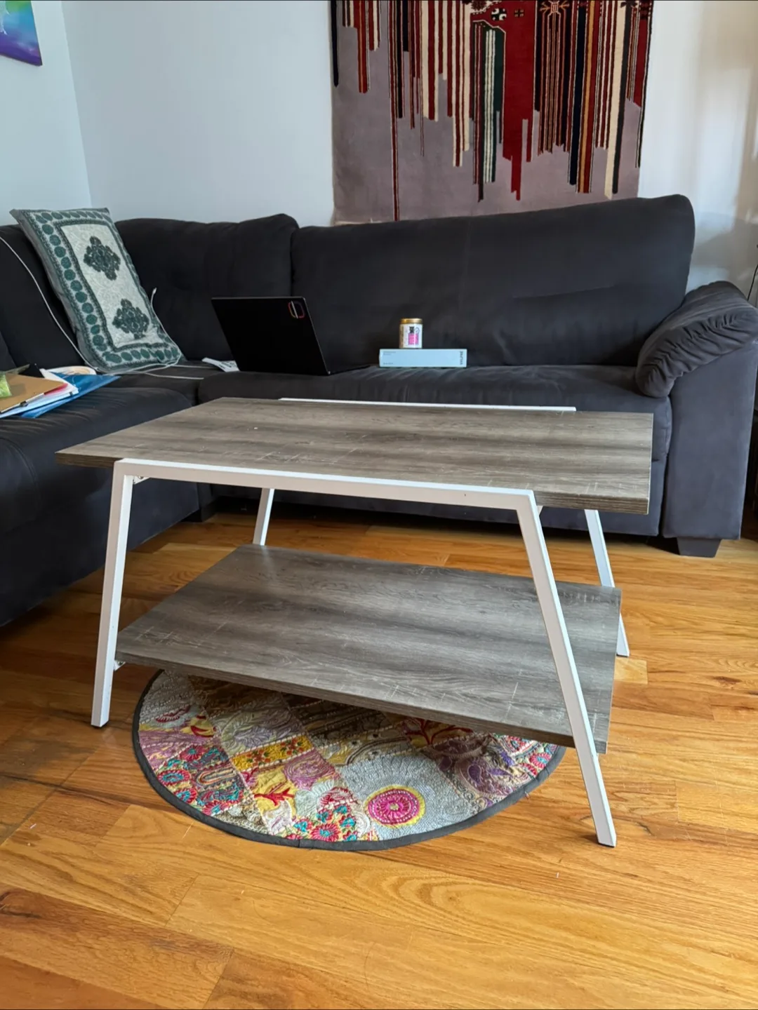Wood & Metal Two-Tier Coffee Table thumbnail