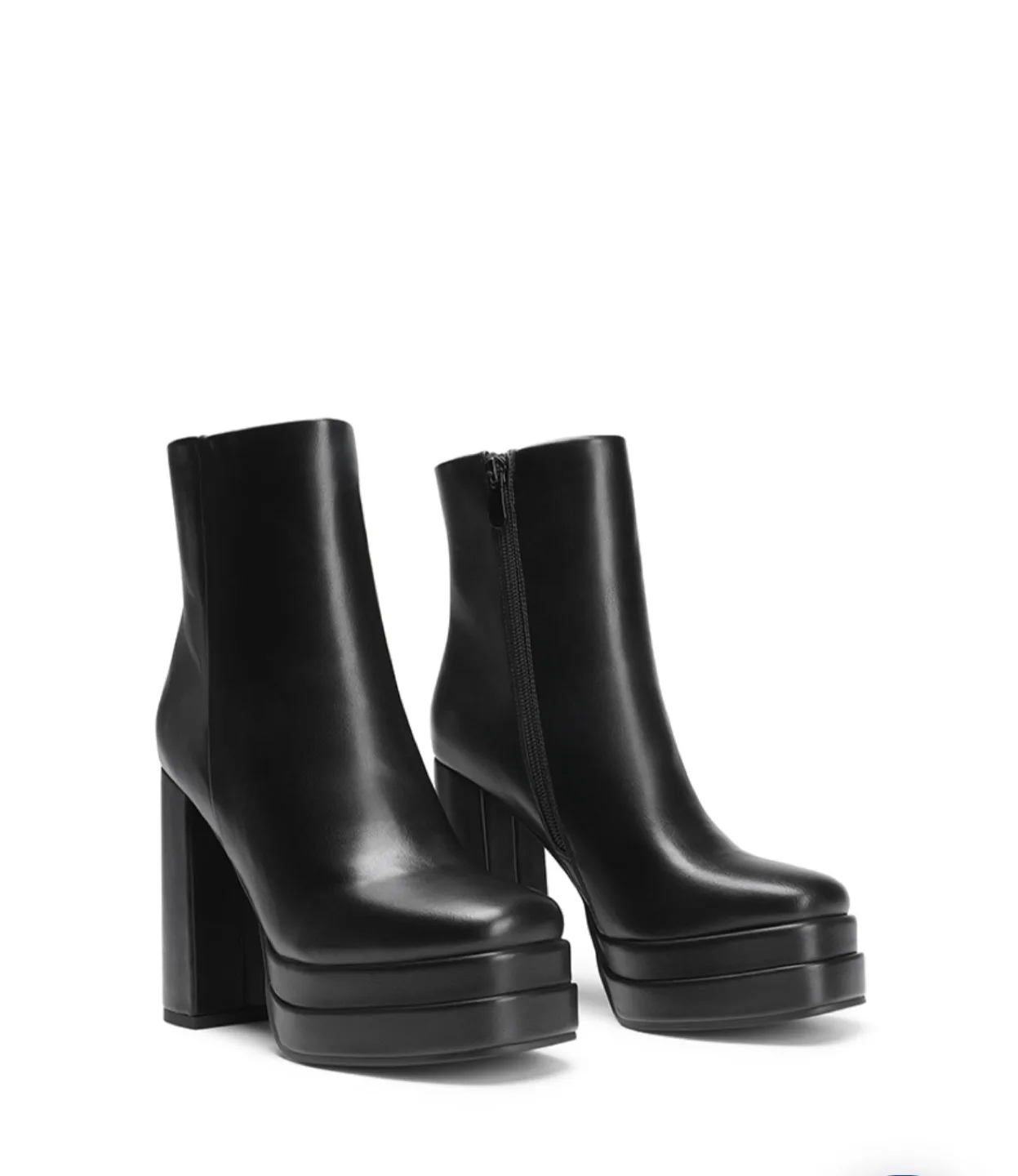 Square Toe Platform Chunky Ankle Boots thumbnail