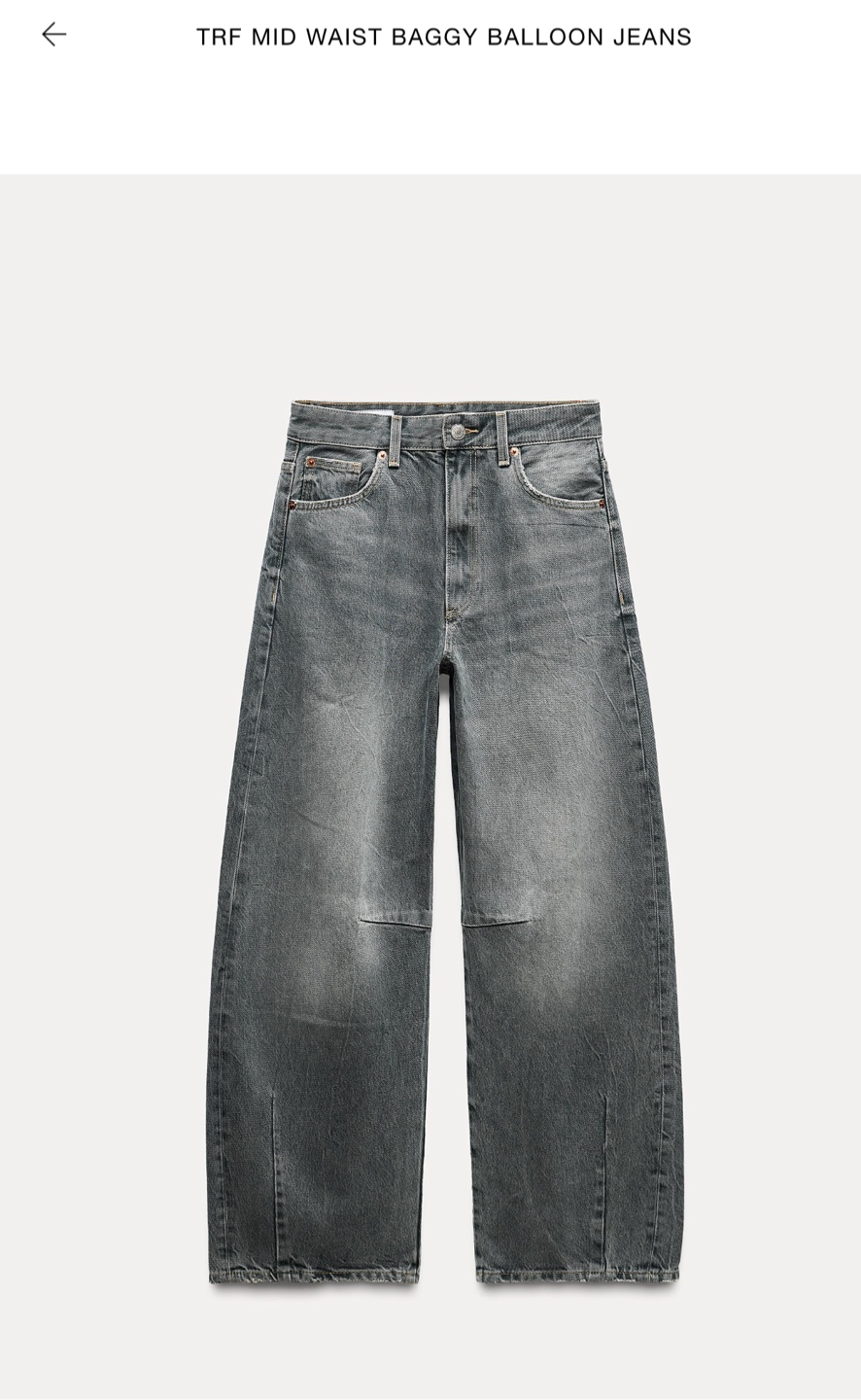 Zara TRF Mid Waist Baggy Balloon Jeans - Size 2