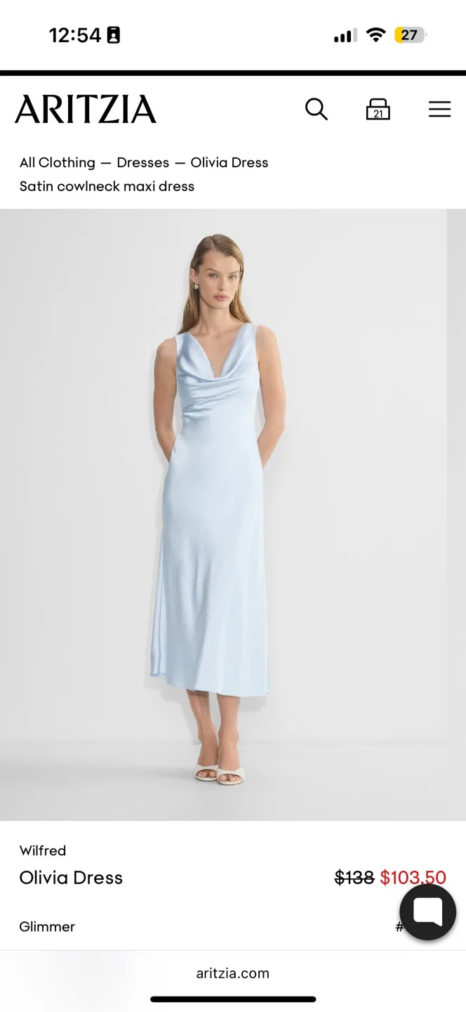 Aritzia Olivia Dress Size 00 NWT thumbnail