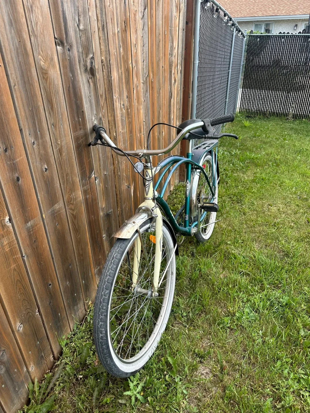 Vintage Beach Cruiser Bike Super cycle Green & Cream image indicator(3)