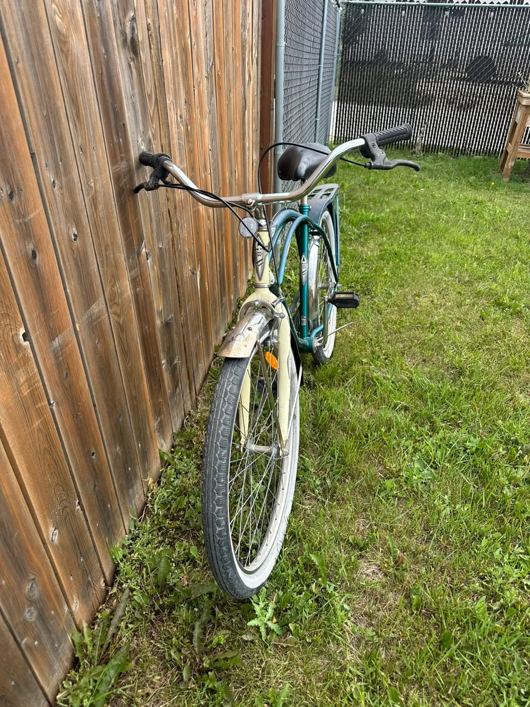 Vintage Beach Cruiser Bike Super cycle Green & Cream image indicator(4)