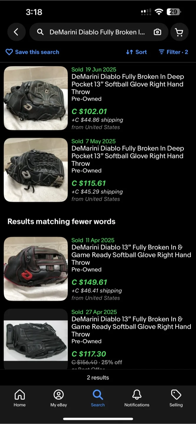 Diablo softball Glove 13” deep pocket- lightly used image indicator(6)