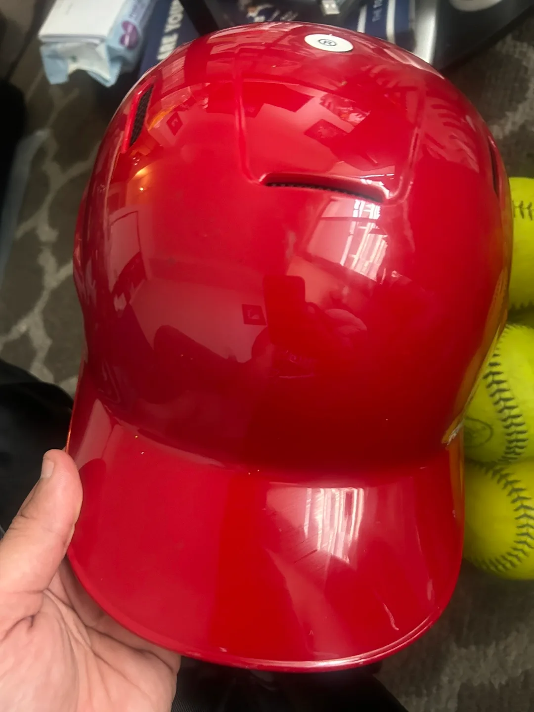 Rawlings S100 Pro Baseball Helmet - Red - brand new never worn thumbnail